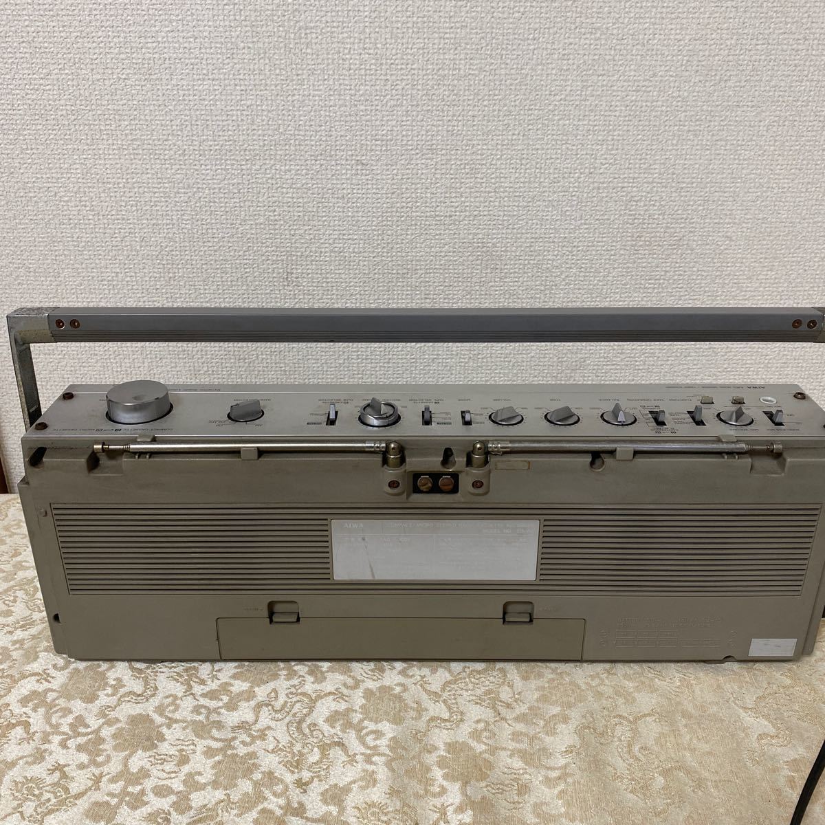 AIWA アイワ CS-W7 ダブルラジカセ コンパクト マイクロ ステレオ ラジオ カセットレコーダ 昭和レトロ 現状品_画像6