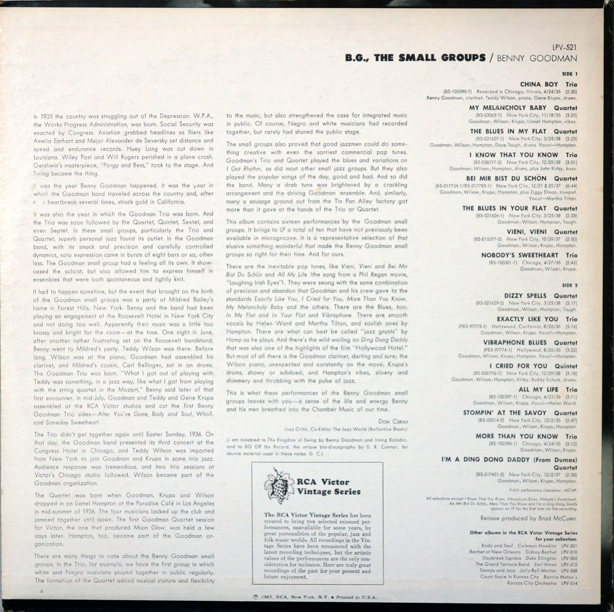 Benny Goodman　ベニー・グッドマン・コレクターズ向け貴重盤 レコード４枚_画像4