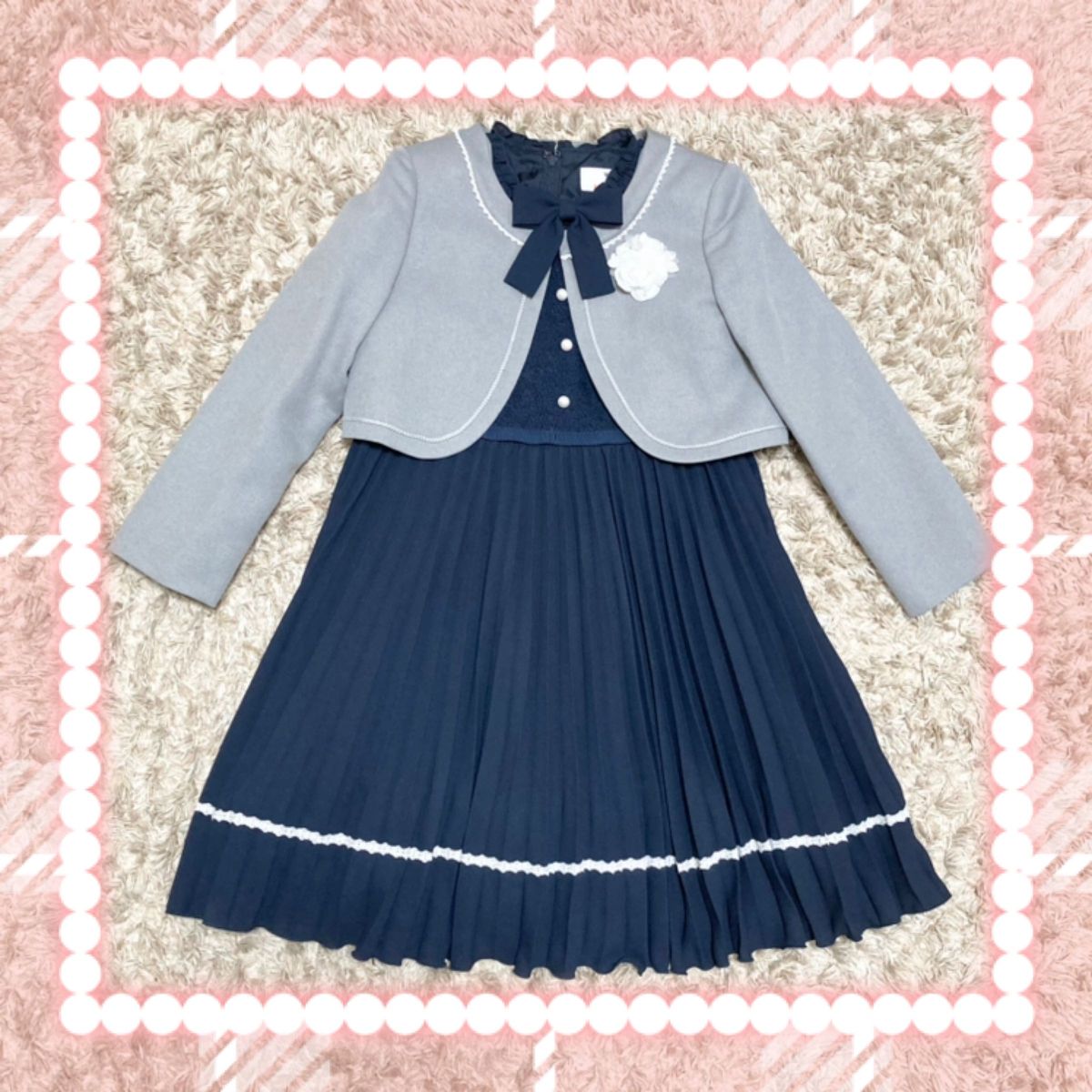 美品120 ワルツバイビームス フォーマル ワンピース  卒服 セレモニー 女の子 卒業式 入学式 こどもビームスミニChopin