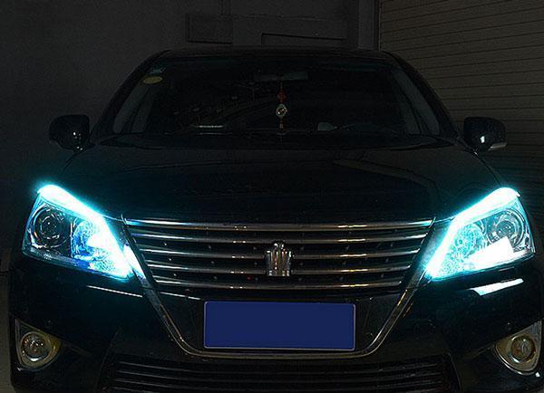  автомобиль универсальный 12V LED eye line ("реснички") незначительный синий текущий . указатель поворота лента свет силиконовая трубка последовательный Estima Serena Hiace и т.п. 