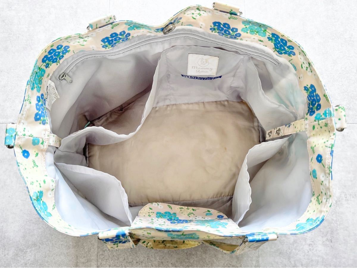 Roo tote bag mother's bag 2way shoulder .. belt attaching new goods unused diapers change mat seat set storage pocket tote bag floral print 