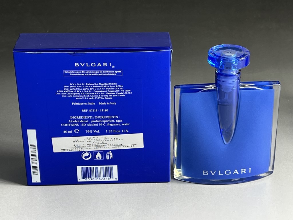 51113▽ブルガリ 香水 BVLGARI ブルー オードパルファム 40ml MADE IN ITALY 残量9割前後 ブループールオム 50ml 残量50% まとめて2個の画像2