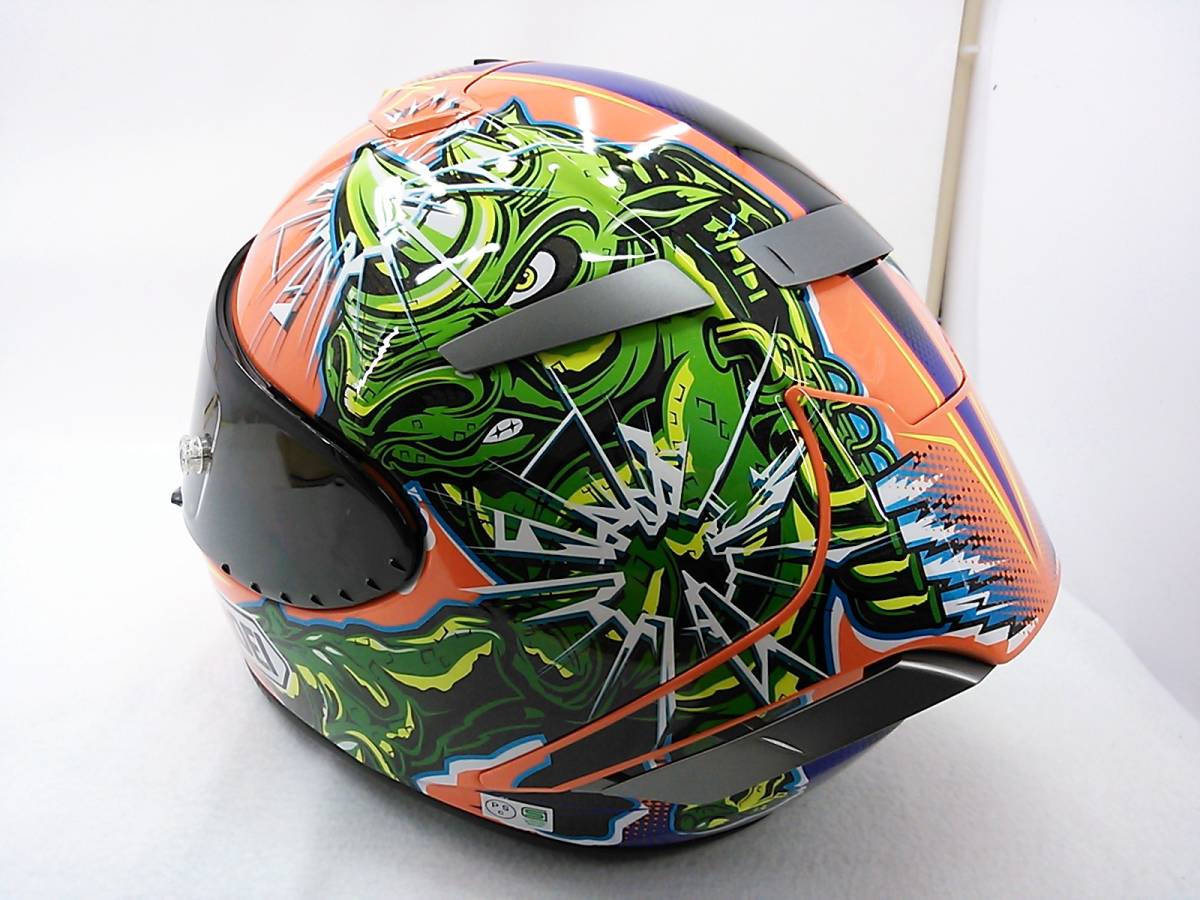 【送料無料】使用極わずか 美品 SHOEI X-Fourteen X-14 POWER RUSH パワーラッシュ Mサイズ スモークシールド付きの画像3