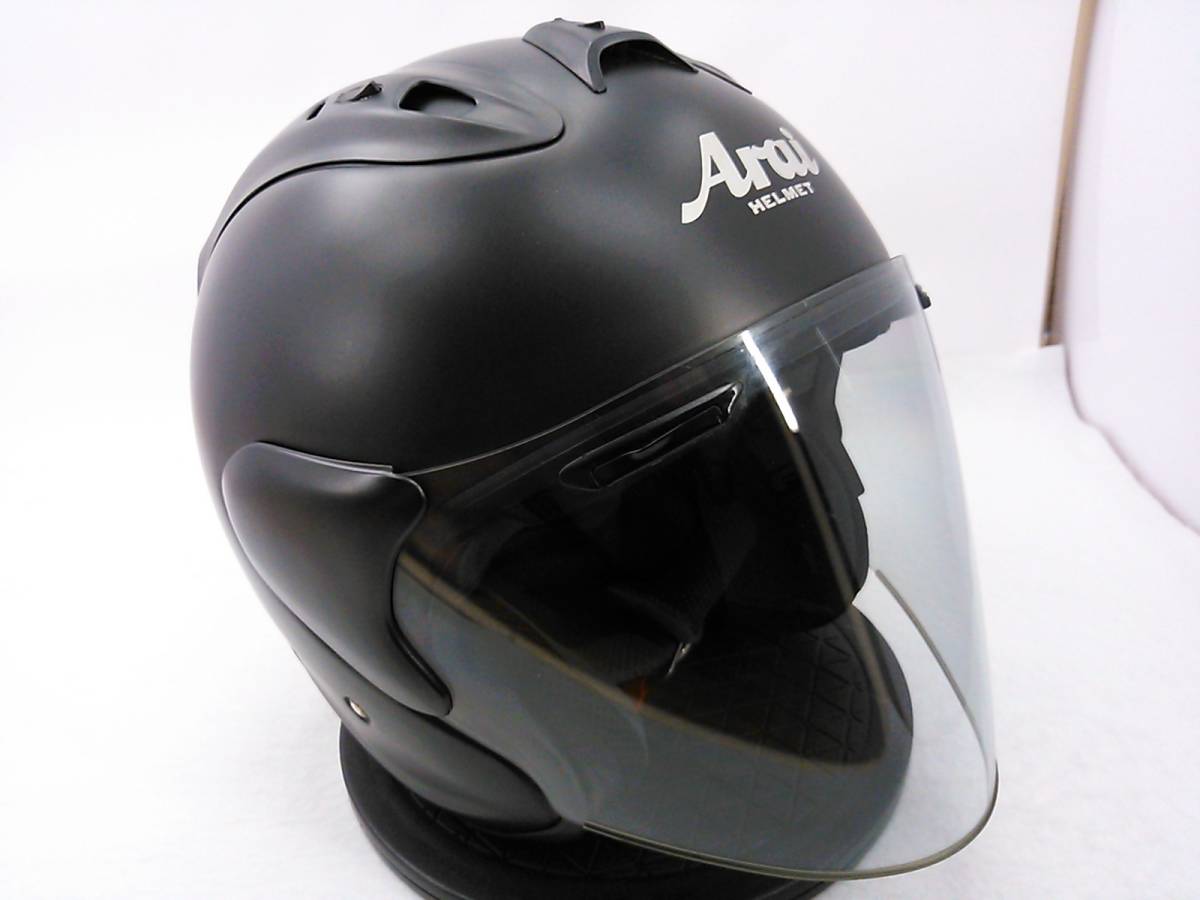 【送料無料】外観程度上 Arai アライ SZ-Ram4 FLAT BLACK フラットブラック Mサイズ ジェットヘルメット_画像7