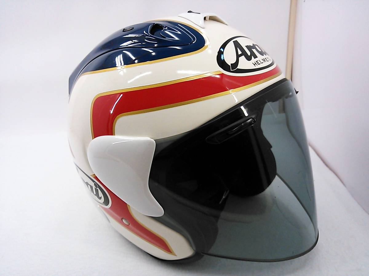 【送料無料】程度上 Arai アライ SZ-Ram3 Spencer スペンサー トリコロール XLサイズ スモークシールド＆元箱付き ジェットヘルメット_画像7