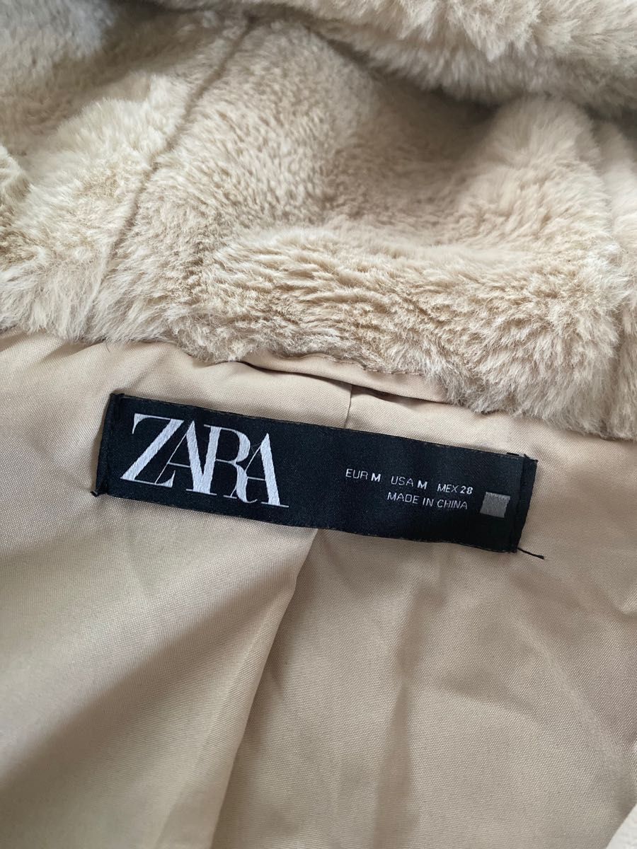 【ZARA】 フード付ファーブルゾン(M)