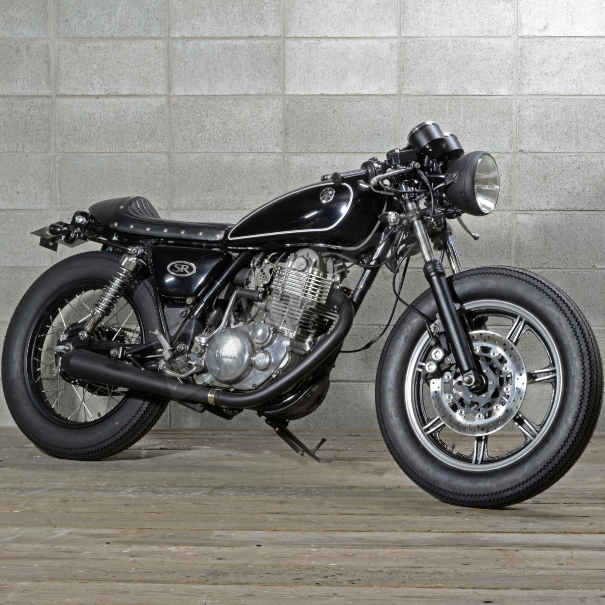 BigOne 専用設計 cafe SR400 SR500 シート カフェ レーサー シングル タックロール 2H6 1JR RH01J 2J2 1JN 黒 ブラック_画像8