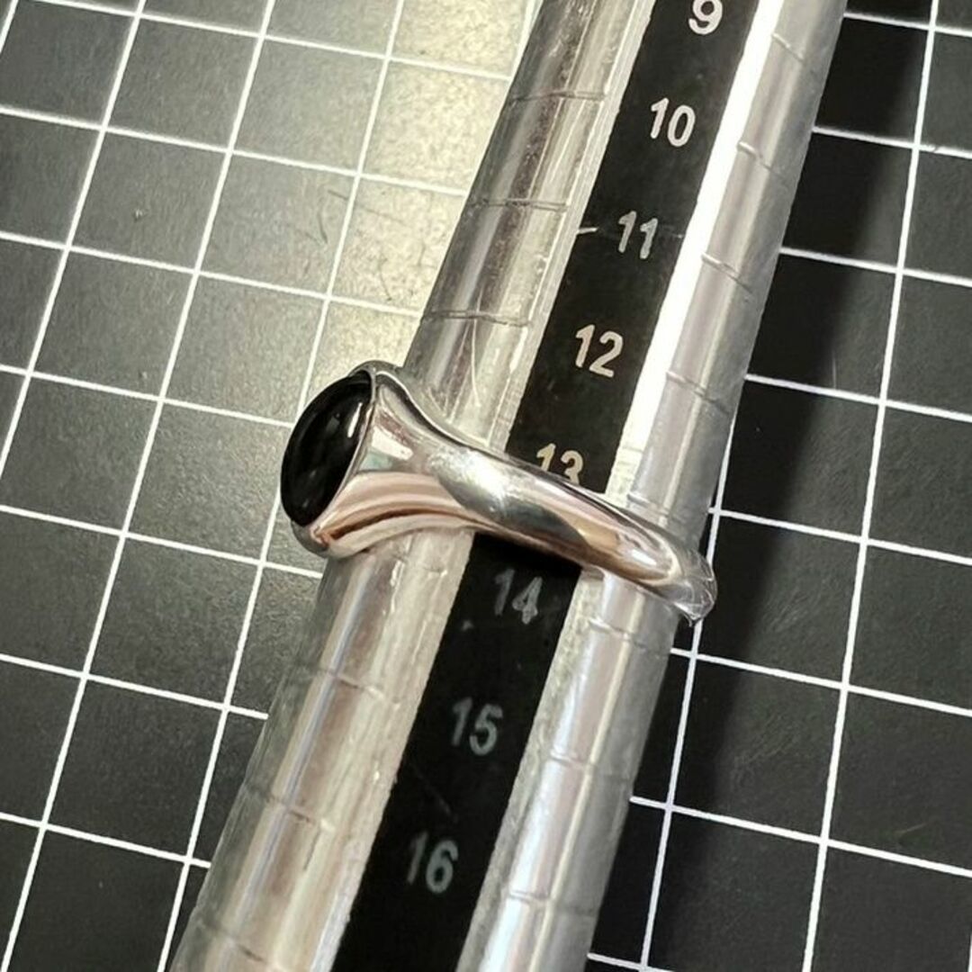 A567 匿名配送 指輪 レディース リング ブラック オニキス 瑪瑙 楕円形 シルバー s925 フリーサイズ サイズ調節可能 メンズ シンプル_画像9