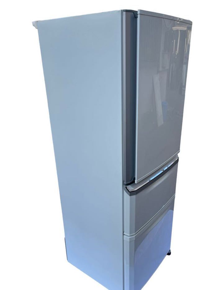 MITSUBISHI 三菱 MR-C34D-W 冷蔵庫 ホワイト ドア 右開き 冷凍庫 野菜室 自動製氷 大容量 保存 調理 料理 2019年製　引き取り可能_画像2