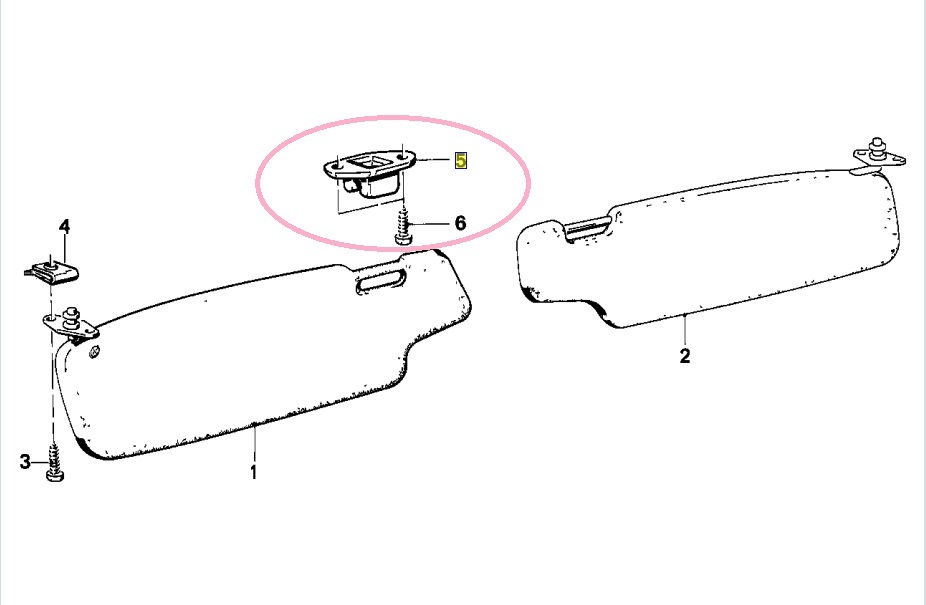 BMW E26M1,E21,E12,2002他用サンバイザー固定ホルダー１個(51161870863)_画像7