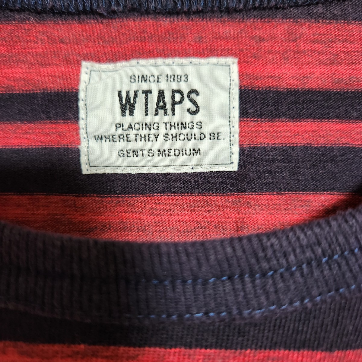 WTAPS VASQUE L/S ボーダーロンT　赤_画像3