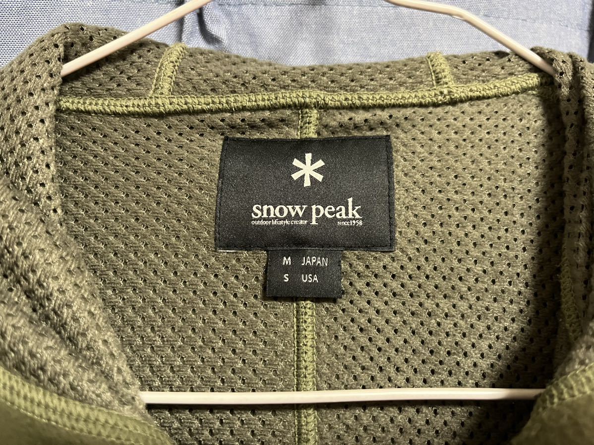 Snow Peak　スノーピーク　ファイヤーレジスタンス フリース パーカー　JK－１５AU003　カーキ（緑）　サイズM_画像2