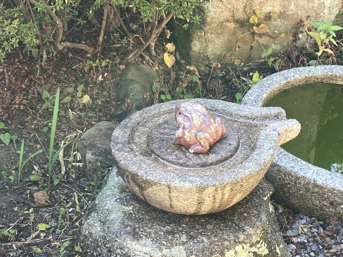 石臼　下臼のみ　47×40×13cm　重量35㎏　日本庭園　庭石　添景物　天然石_画像2
