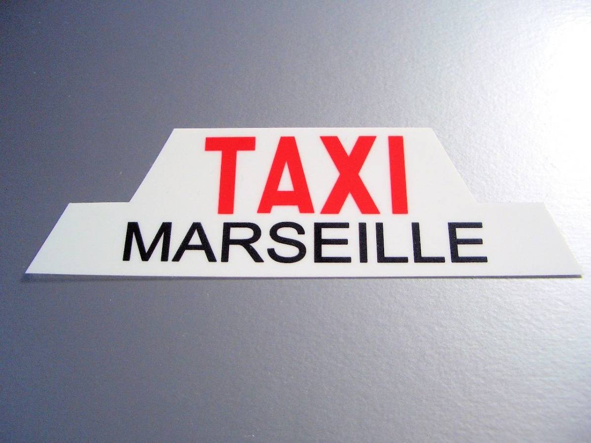 ▲TAXIステッカー 横20cmサイズ▲フランス マルセイユ タクシー PEUGEOT 406 プジョーに☆屋外耐候耐水シール France グッズ EU_画像3