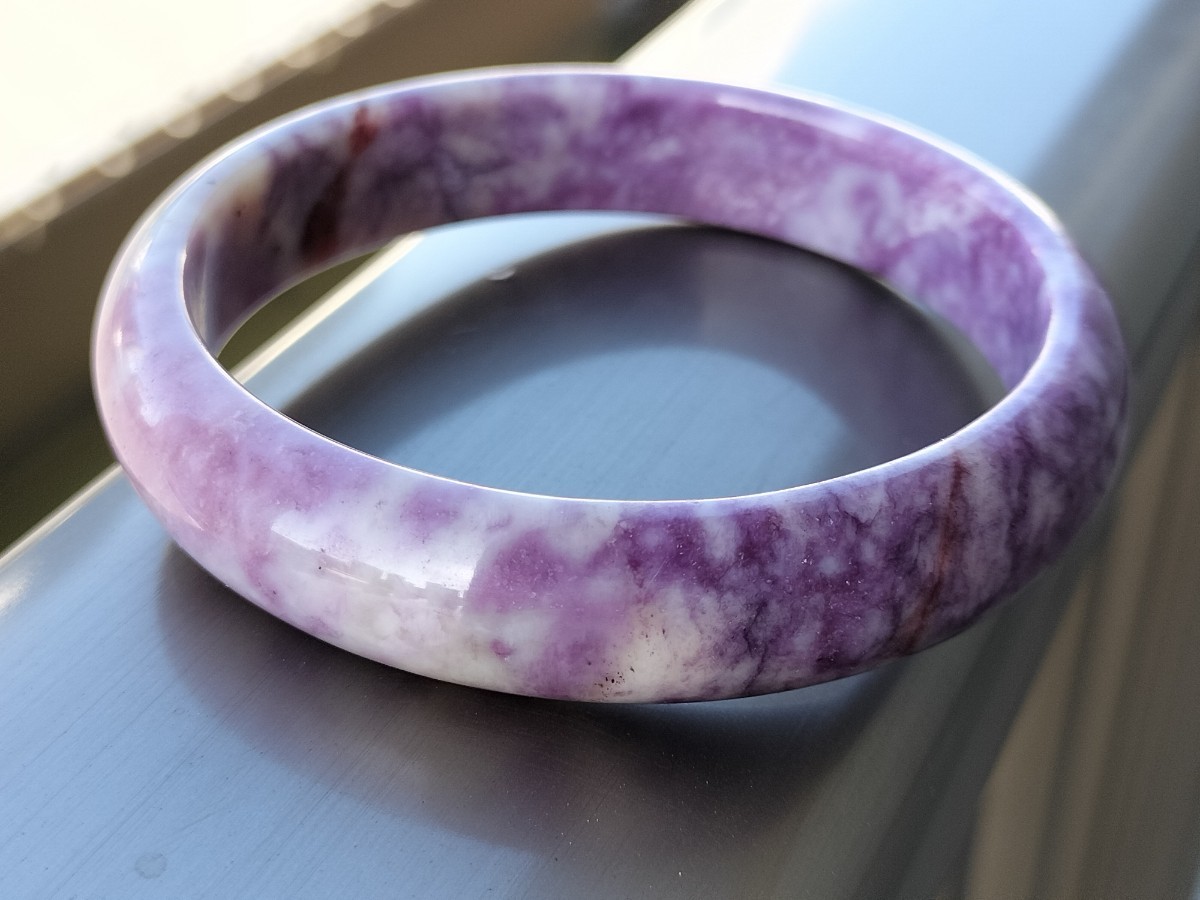 スギライト　天然石　葡萄紫　パワーストーン　ブレスレット　バングル　60mm_画像7