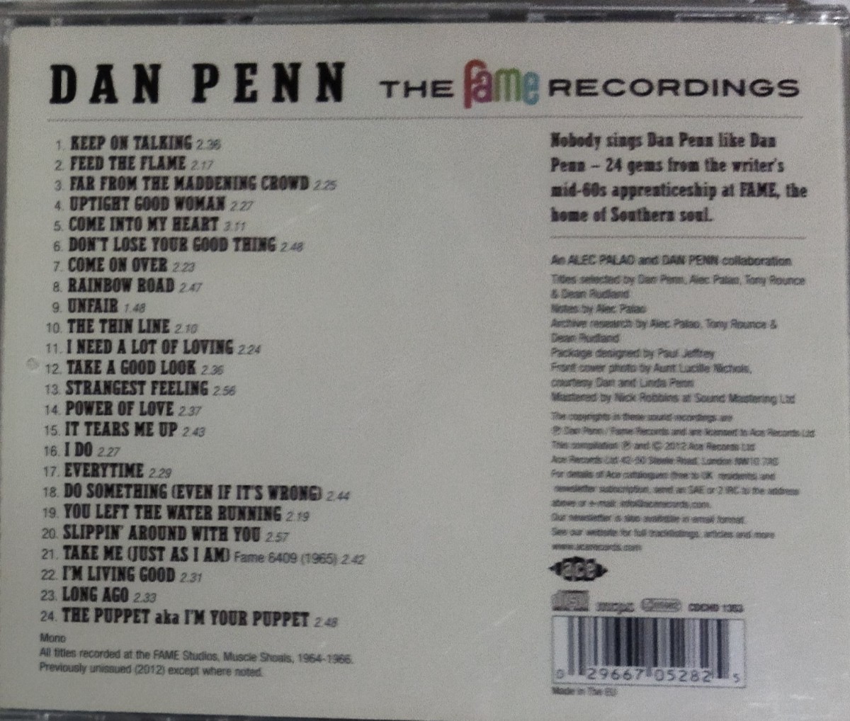 【送料ゼロ】ダン・ペン The Fame Recording ACE編集盤 Dan Penn Southern Soul_画像3