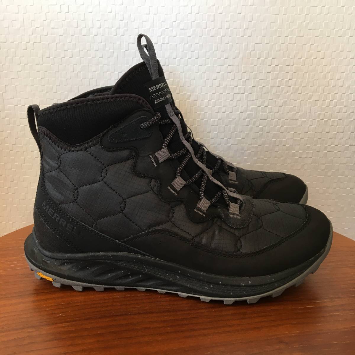 24.5cm（US7.5）｜MERRELL メレル アントラ 3 サーモ ミッド ウォータープルーフ 067772 黒 ボア 防寒 防水 サイドジップ (新品)(正規品)