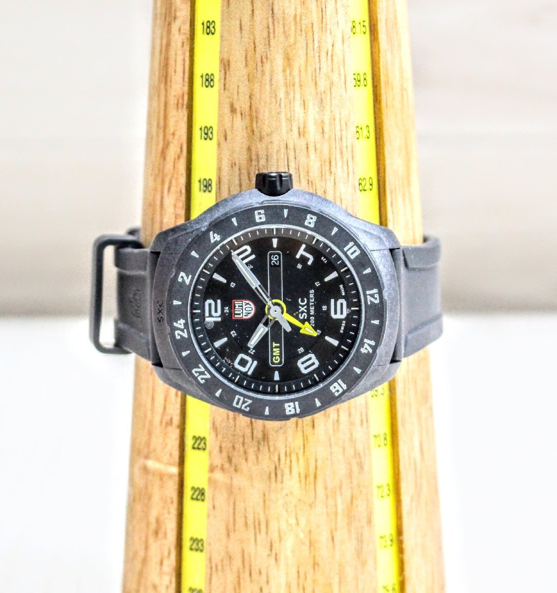 動作品☆LUMINOX ルミノックス 腕時計 クォーツ SXC 200METERS メンズ ブラック ケース経4.7cm　1A1891_画像9