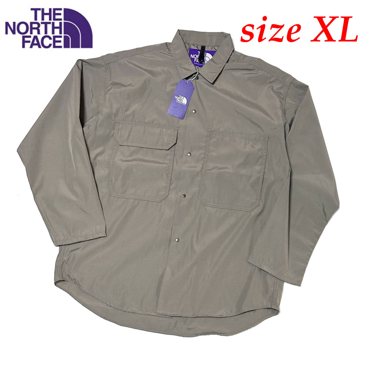 新品 XLサイズ ノースフェイスパープルレーベル ポリエステル ウールリップストップ トレイルシャツ NP2308N フィールド ジャケット 長袖