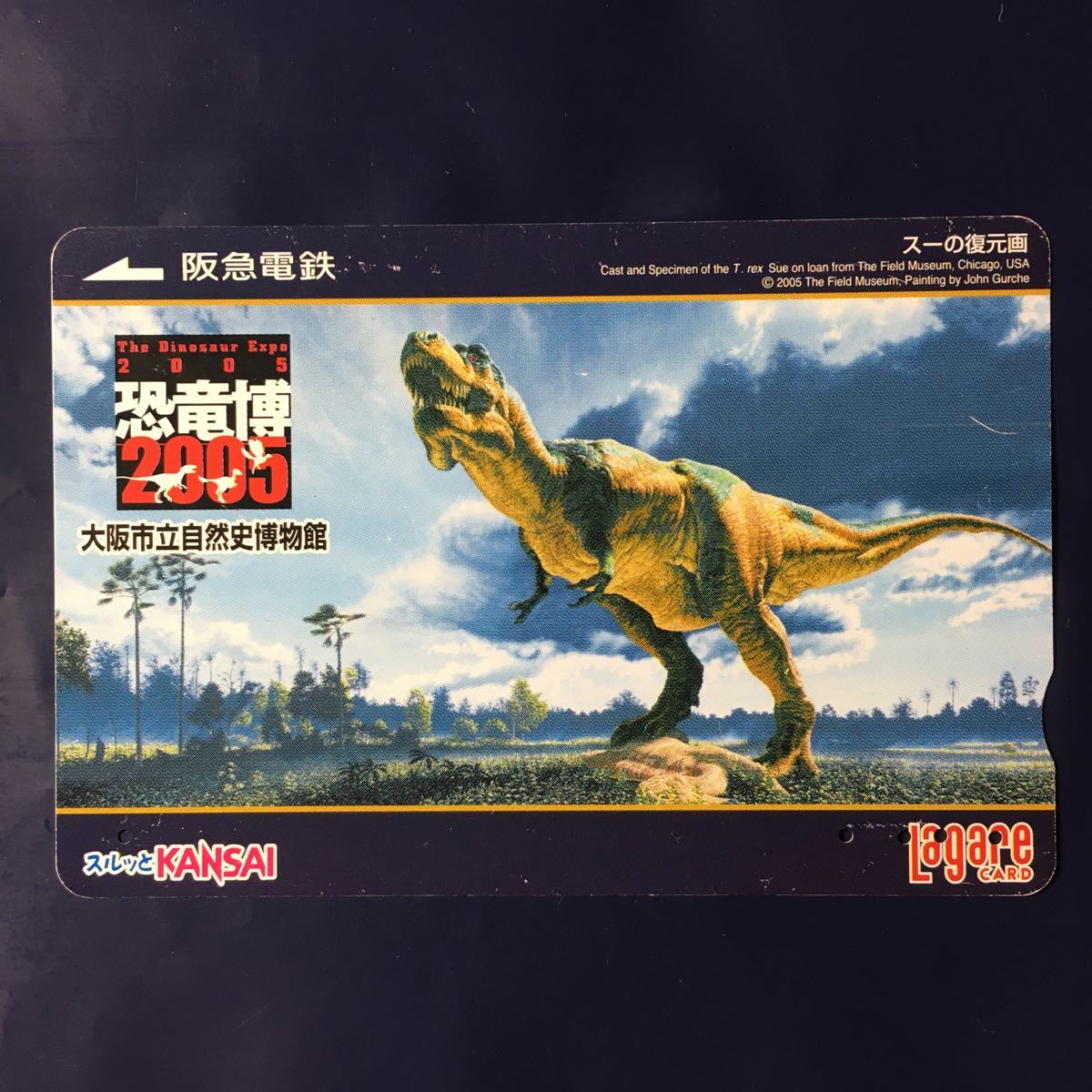 2005年10月8日発売柄ー大阪市立自然史博物館「恐竜博2005」ー阪急ラガールカード(使用済スルッとKANSAI)_画像1