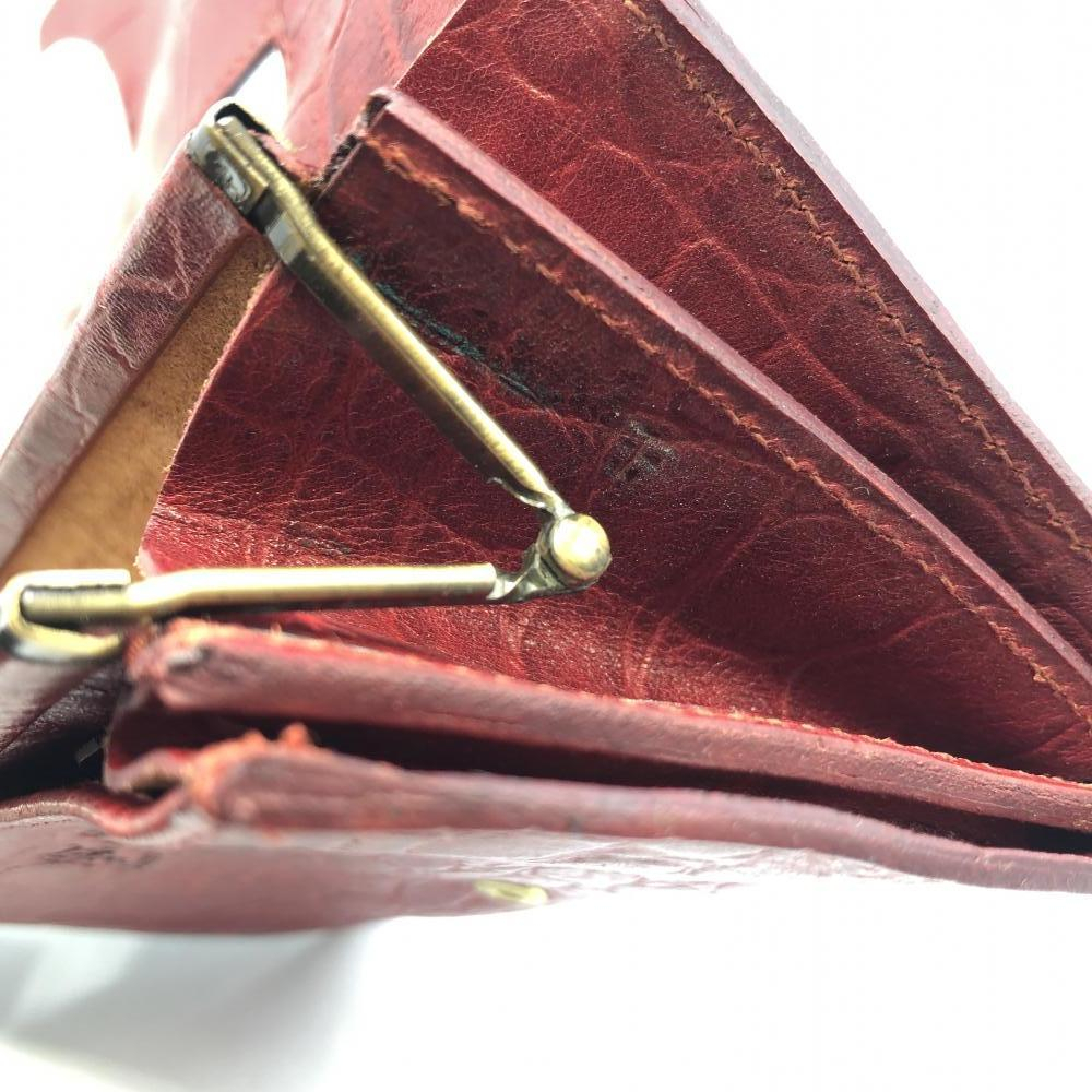 【中古】IL BISONTE 長財布 がま口 赤 イルビゾンテ[240017582198]の画像8