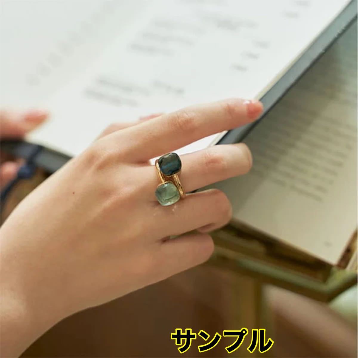 【一点物】キャンディーリング指輪　ポメラート風　ヌードリングレッド　ゴールド