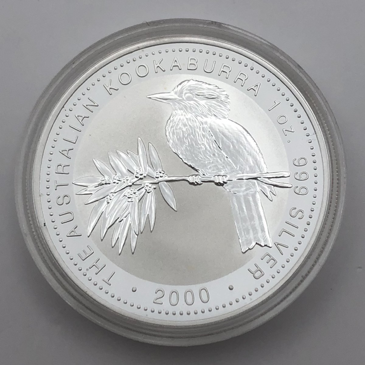 オーストラリア　クッカバラ1オンス銀貨　エリザベス2世・カワセミ　2000年ミレニアム／※傷有り_画像1