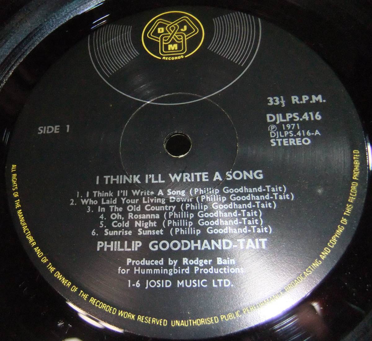 Phillip Goodhand-Tait / I Think I'll Write A Song / '71UK DJM Records / 見開き / Camelメンバー参加 / 初盤オリジナル / 英国SSW名盤の画像10