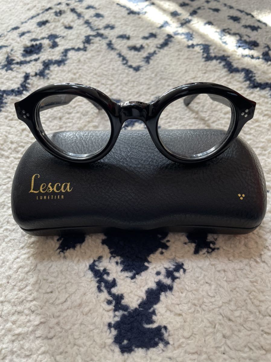 LESCA LUNETIER La Corb's BLACK /レスカルネティエ黒眼鏡メガネコルビジェPICA_画像1