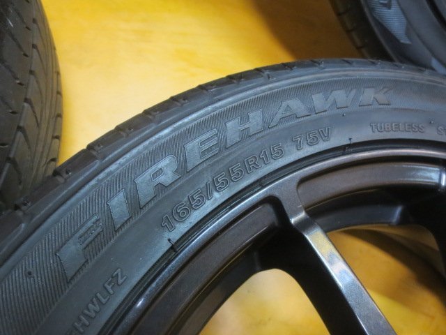 *spi start * tire wheel Schneider 10ps.@ spoke light car * Spacia 15 -inch 4.5J +43 100-4 165/55R15 R151447 used 17
