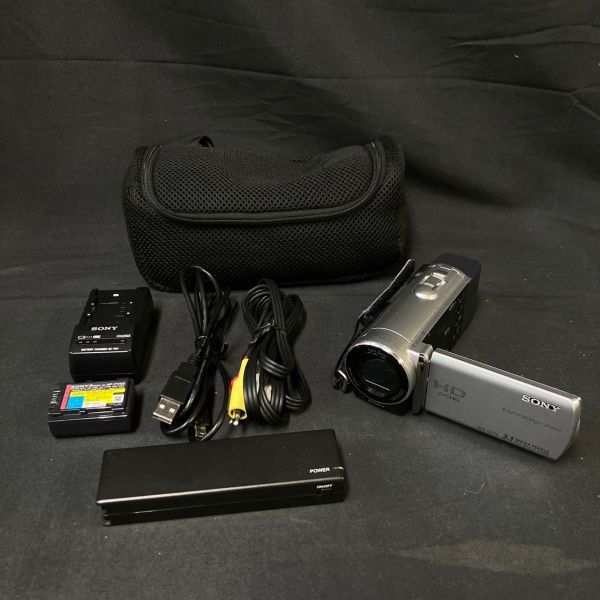 DJe352D06 動作品 SONY ソニー HDR-CX170 ビデオカメラ HANDYCAM CarlZeiss カールツァイス Vario-Tessar 1,8/2,5-62,5 ケース付き_画像1