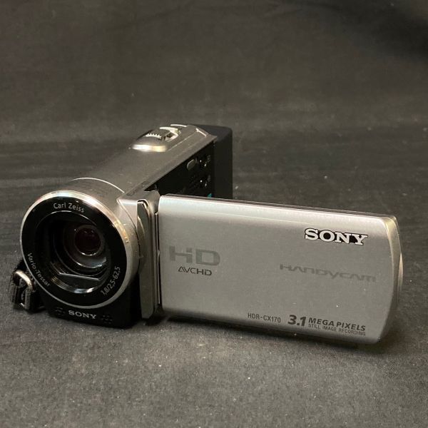 DJe352D06 動作品 SONY ソニー HDR-CX170 ビデオカメラ HANDYCAM CarlZeiss カールツァイス Vario-Tessar 1,8/2,5-62,5 ケース付き_画像2