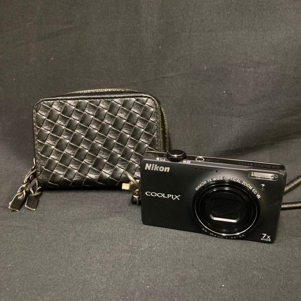 FKe506D06 Nikon ニコン coolpix S6000 BLACK コンデジ デジカメ デジタルカメラ ケース付き_画像1