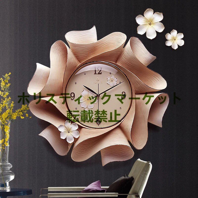 新品お洒落 ☆クロック 壁掛け時計 かけ時計 花柄 .姫系 - アナログ 新品お洒落 ☆クロック 壁掛け時計 かけ時計 花柄 .姫系 - アナログ