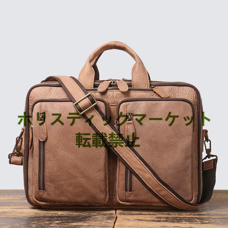 新品入荷 ヌメ革 ハンドメイド メンズバッグ 本革 ビジネスバッグ ブリーフケース PCバッグ レザー 通勤鞄 手提げバッグ