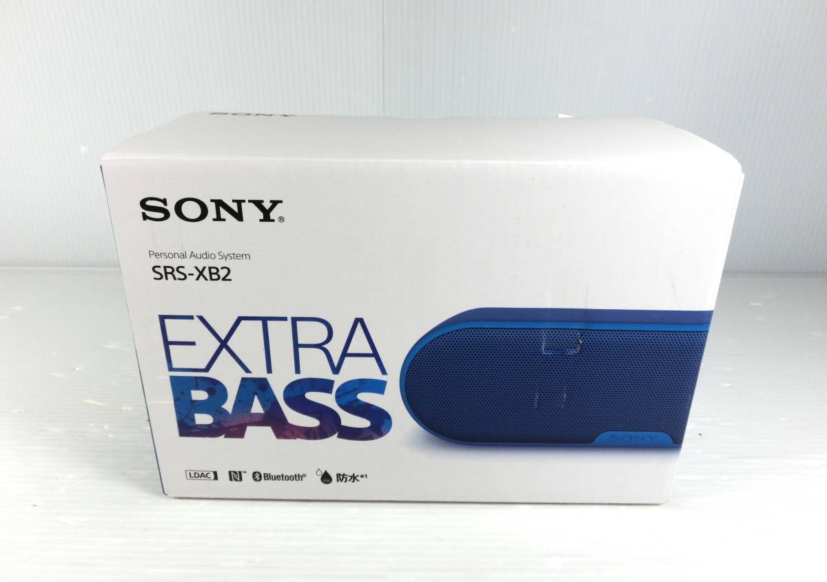 m125 ☆ 中古美品【動作良好】SONY/ソニー EXTRA BASS SRS-XB2 ワイヤレスポータブルスピーカー Bluetooth/防水対応 ブルー ☆_画像10