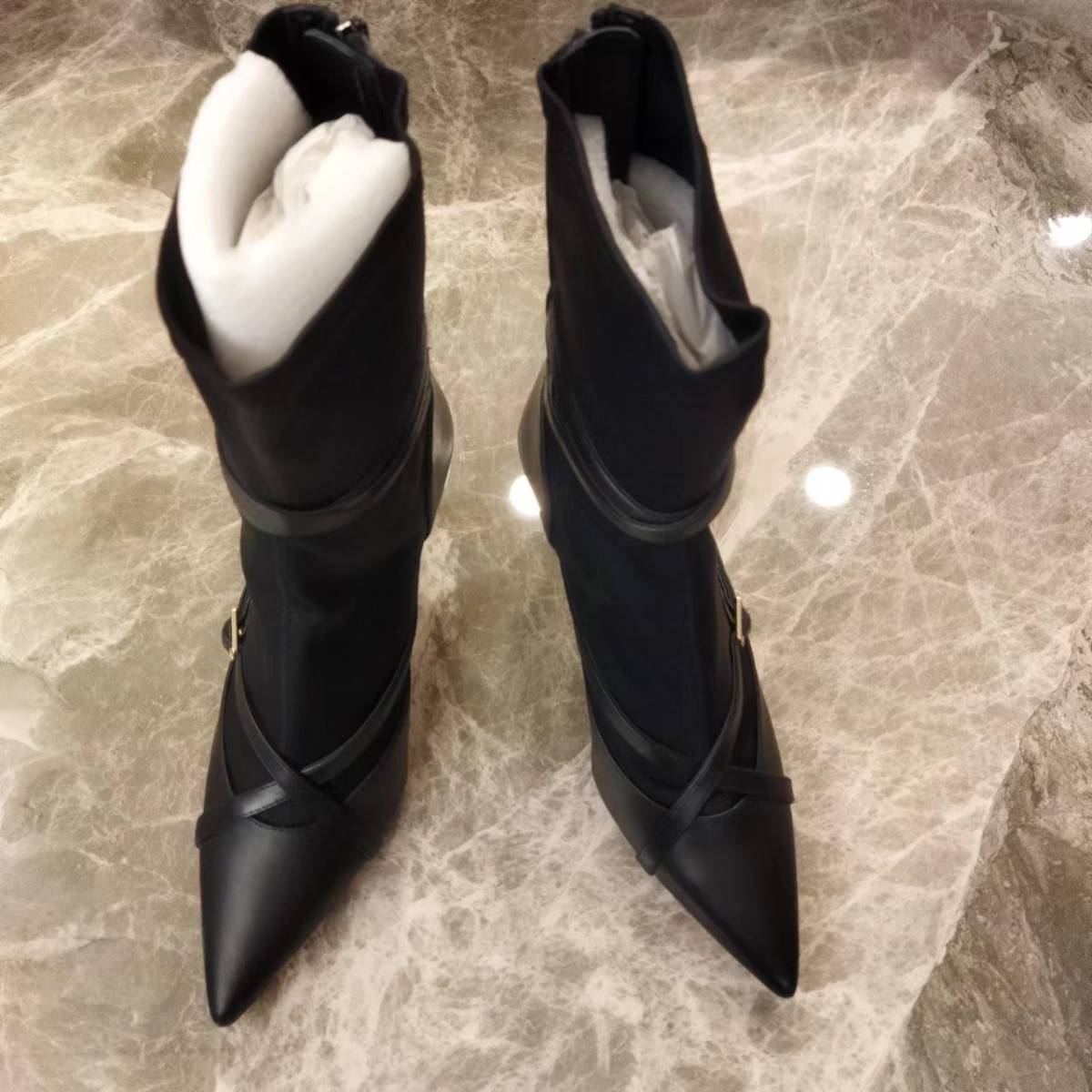 ハーリップトゥ Double Belt Ankle Boots ブーツ ブラック 37 M ハーリップトゥ Double Belt Ankle Boots ブーツ ブラック 37 M