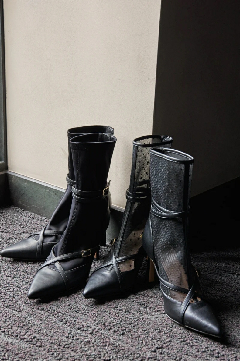 ハーリップトゥ Double Belt Ankle Boots ブーツ ブラック 37 M しゃるのクローゼット _画像10