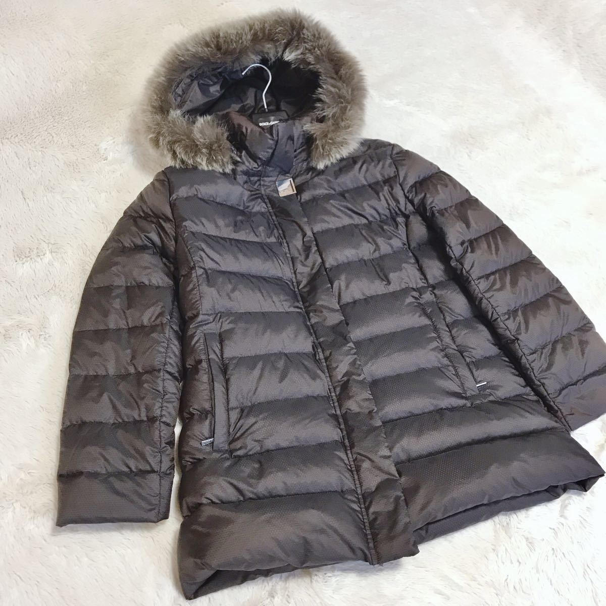  beautiful goods BALMAIN high class blue fox fur down jacket total pattern Balmain 