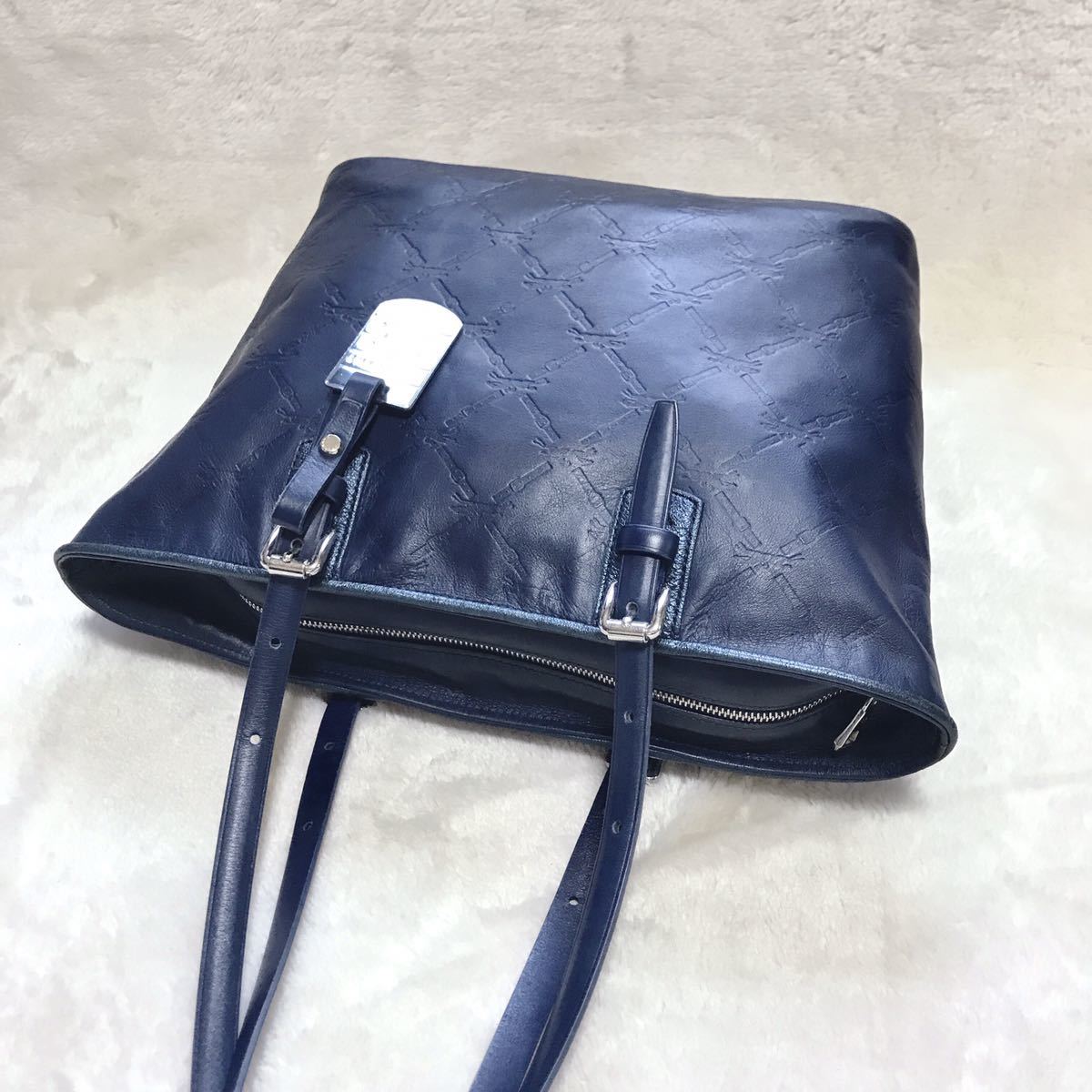 美品 LONGCHAMP ロンシャン オールレザー ホース柄 トートバッグ