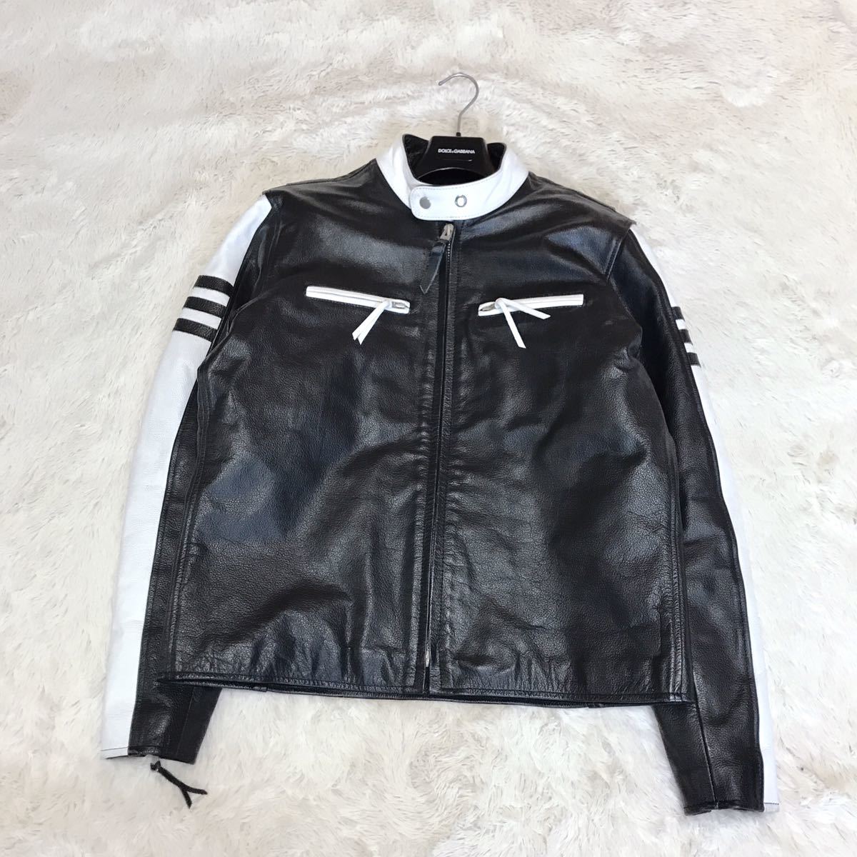 FREEDOM バイカラー シングル レザージャケット ライダース FREEDOM バイカラー シングル レザージャケット ライダース