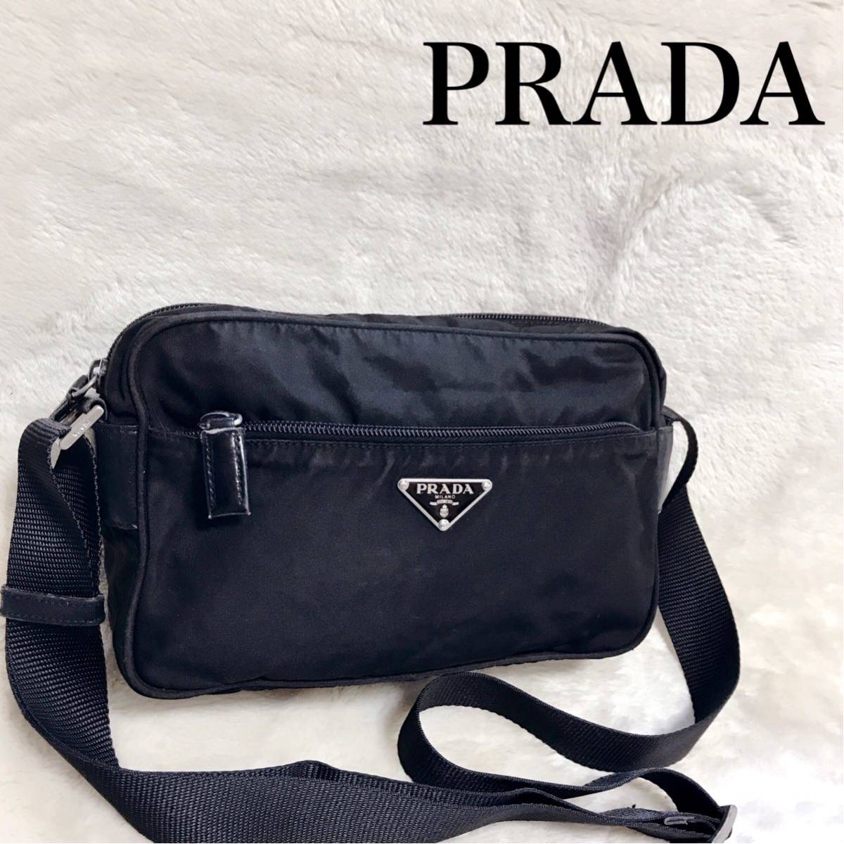 popular PRADA Prada triangle Logo plate camera bag shoulder bag