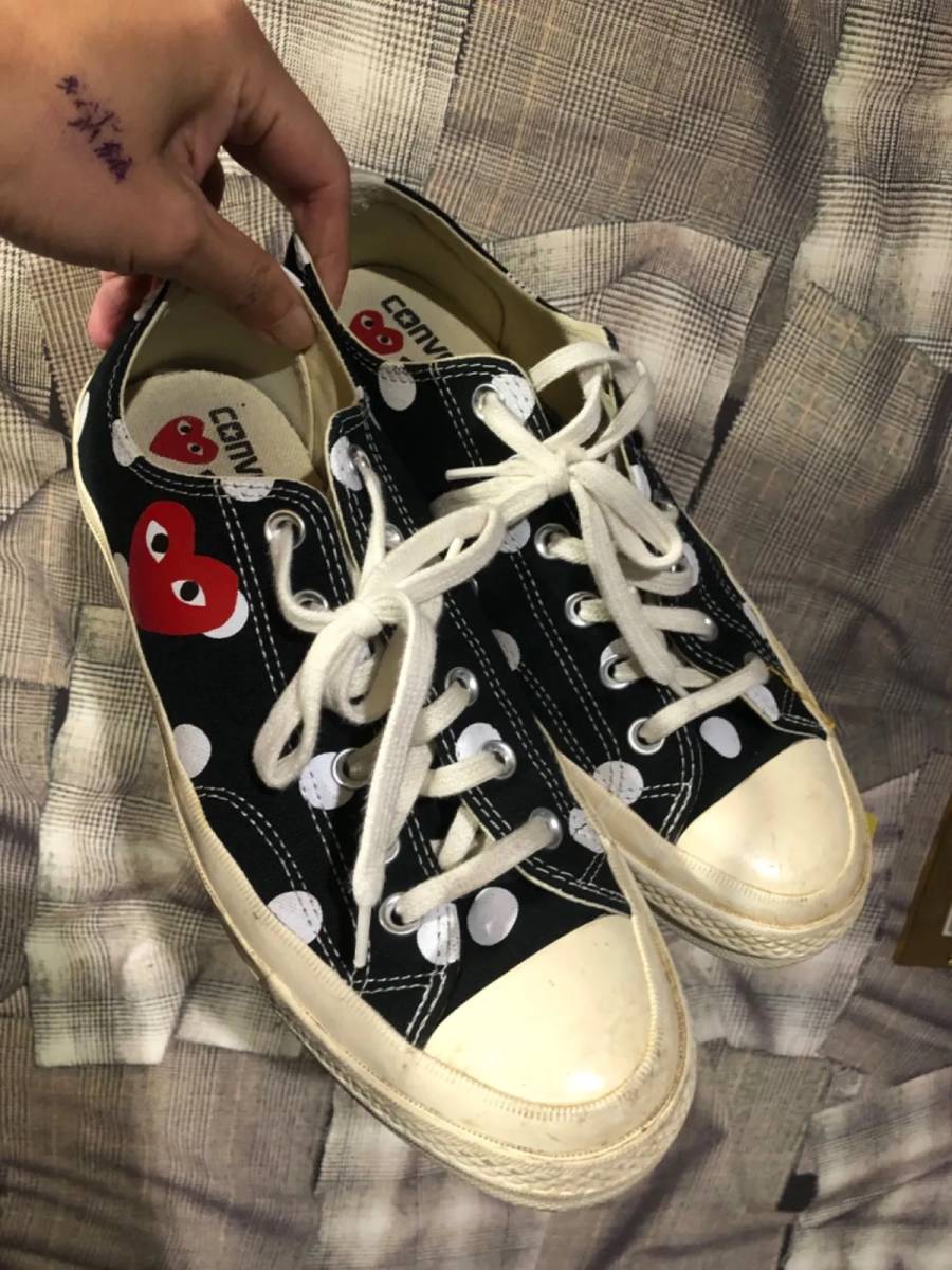 CONVERSE CHUCK TAYLOR ALL-STAR 70S OX COMME DES GARCONS PLAY POLKA DOT チャックテイラー 157248C サイズUS8 26.5cm ブラック　FK_画像1