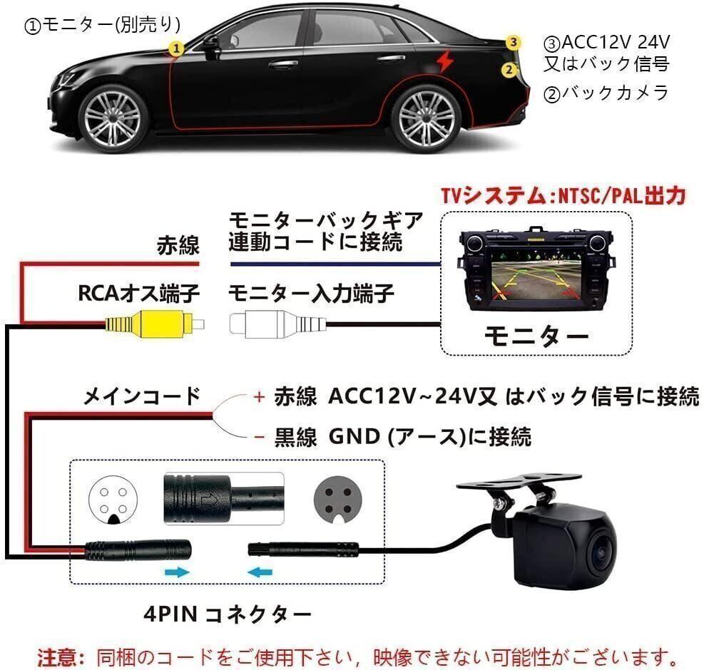  パナソニック バックカメラ リアカメラ pana ストラーダ カロッツェリア パイオニア avic 楽ナビ 後方 セット 車載 モニター 後付け 汎用_画像5