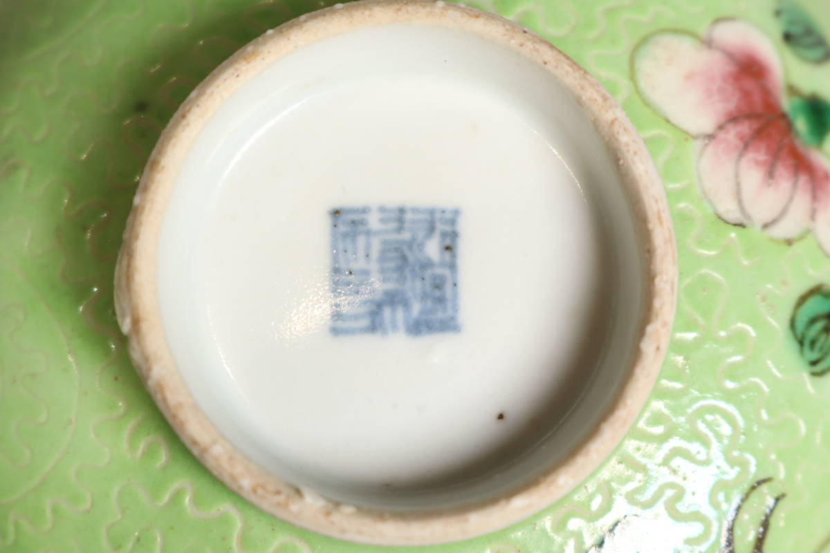 中国美術 青花氷烈梅花紋碗 南京染付煎茶碗 三客（H332）_画像5