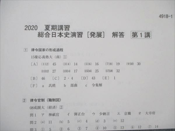 VL20-177 河合塾 総合日本史演習 [発展] 2020 夏期講習 04s0C_画像5