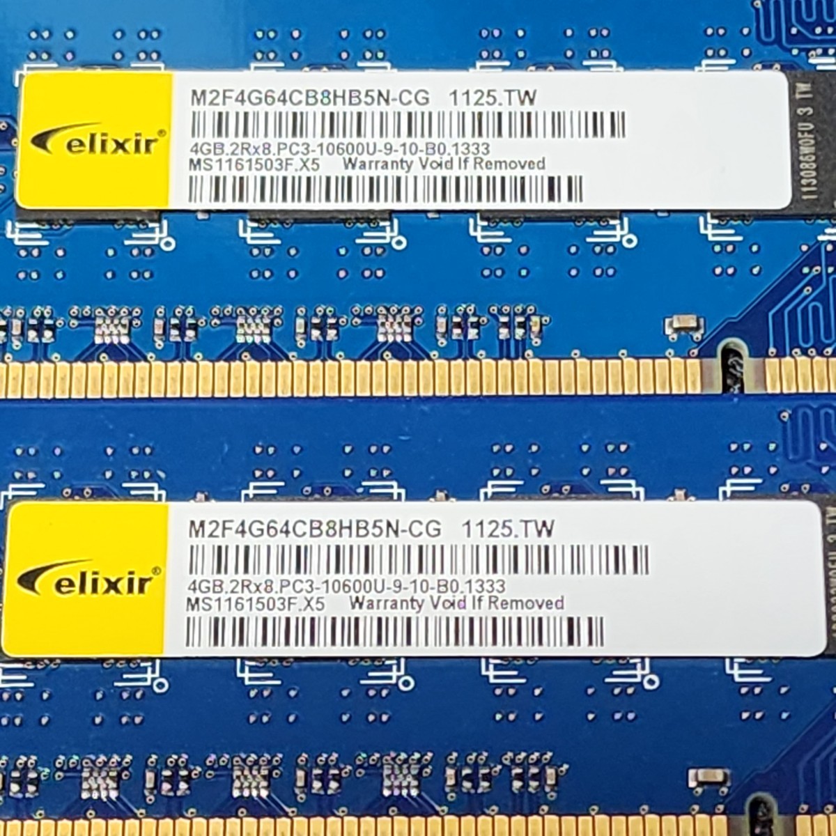 CFD ELIXIR DDR3-1333MHz 8GB (4GB×2枚キット) M2F4G64CB8HB5N-CG 動作確認済み デスクトップ用 PCメモリ _画像2