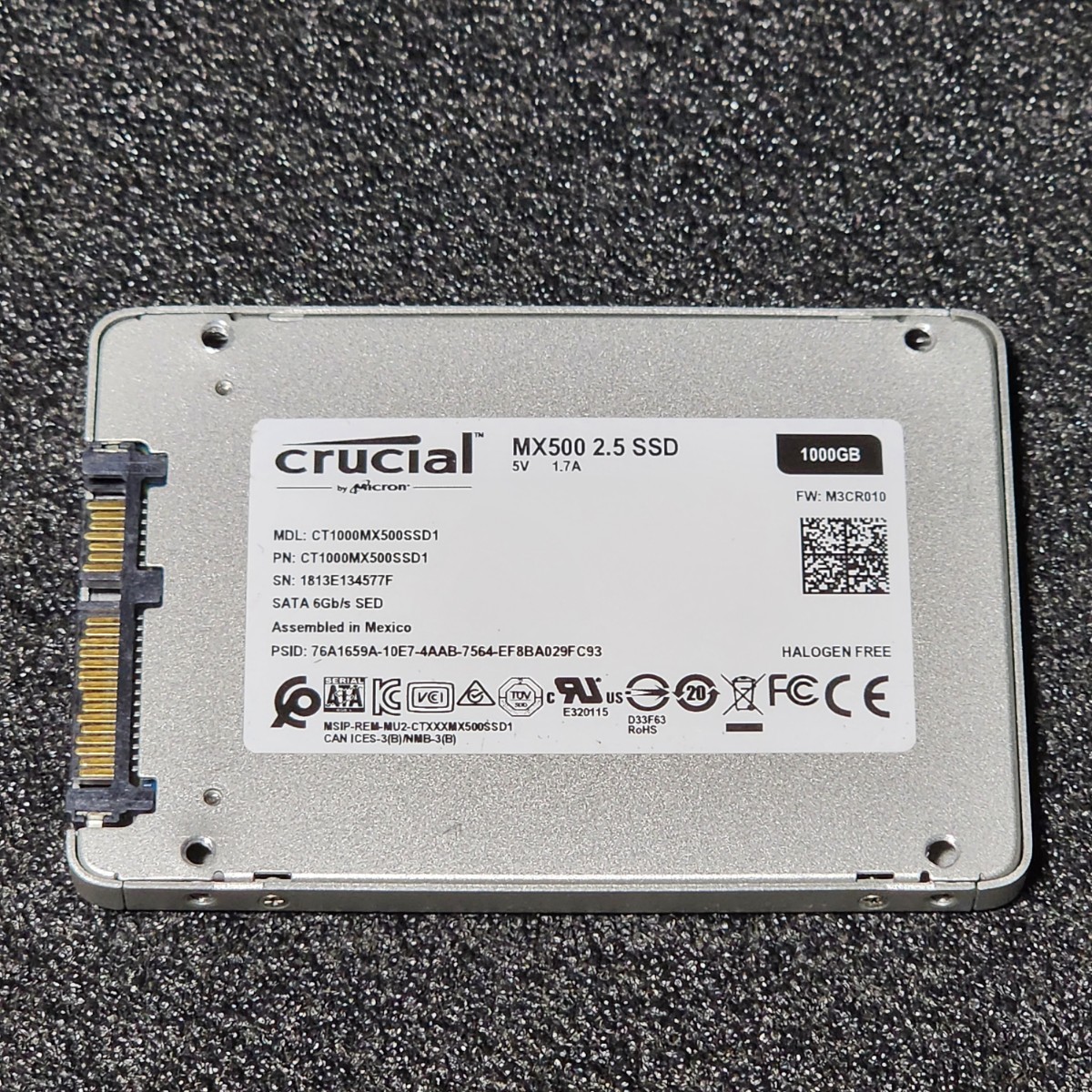 CRUCIAL MX500(CT1000MX500SSD1) 1000GB/1TB SATA SSD 正常品 2.5インチ内蔵SSD フォーマット済み PCパーツ 動作確認済み 960GB_画像2