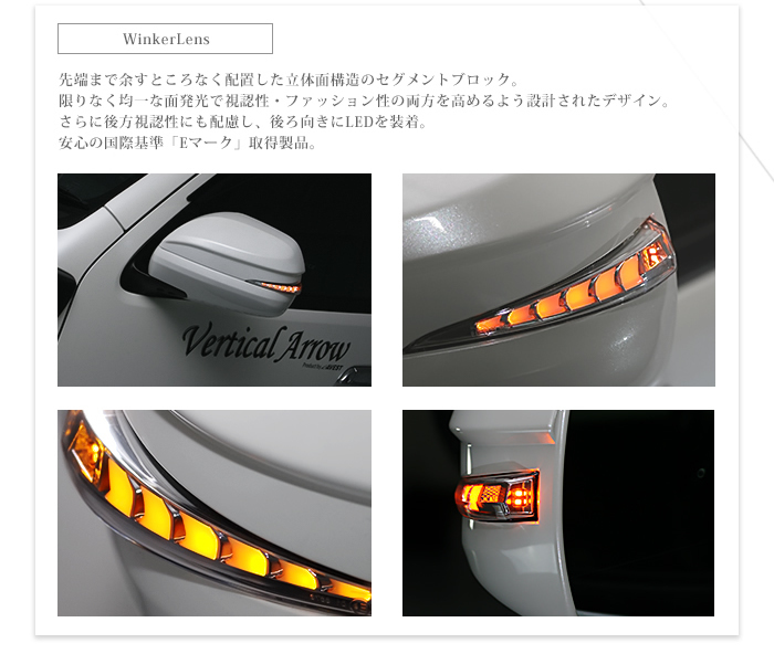 ハイエース200系 1-5型用 LEDドアミラー 流れるウインカー&カバー 070塗装完成品 白ポジション 未使用 AVEST アベスト 匿名発送 送料無料_ウインカーはスイッチONで流れます