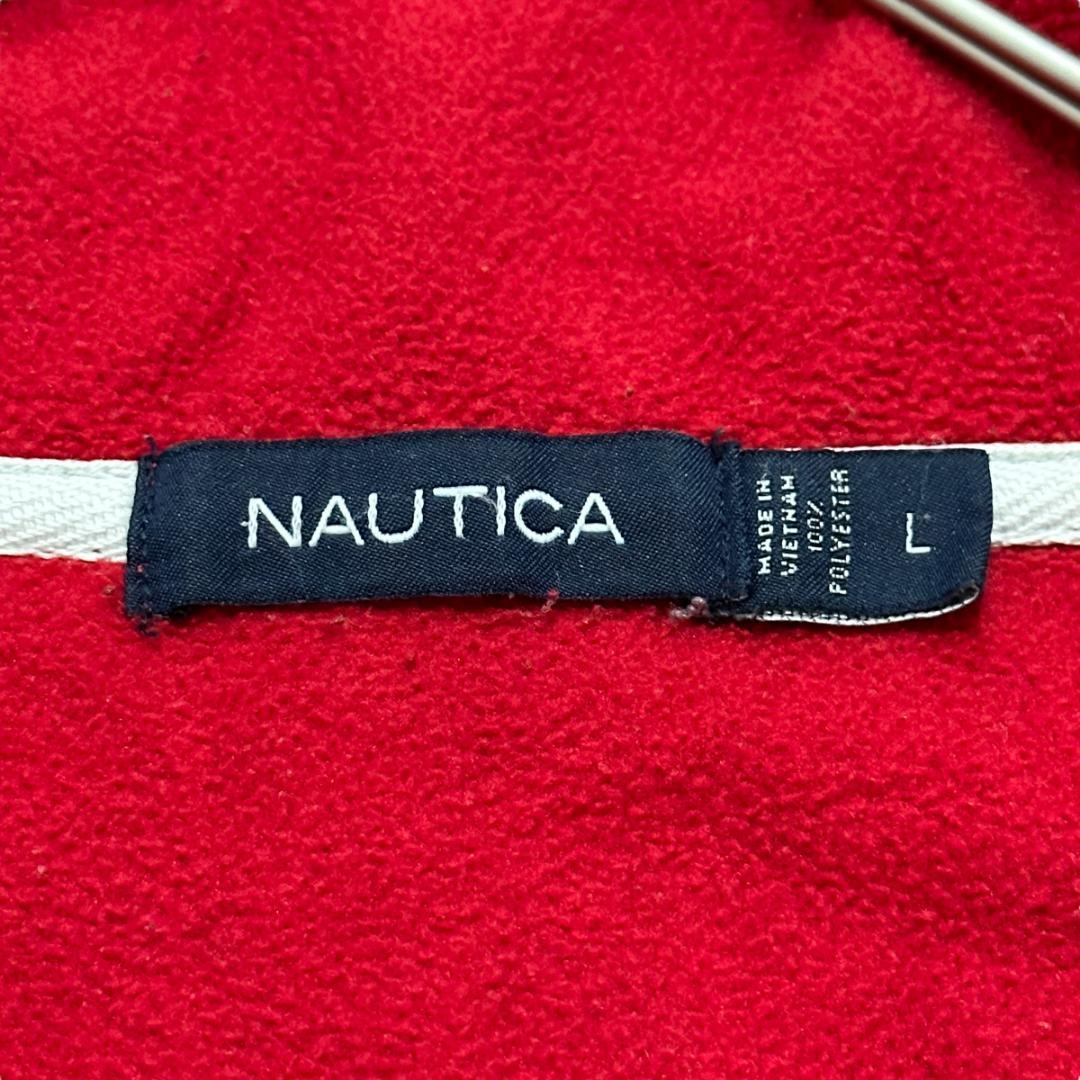 NAUTICA ハーフジップ フリース US古着 刺繍ロゴ バイカラー 32Z XL〜XXL相当_画像3